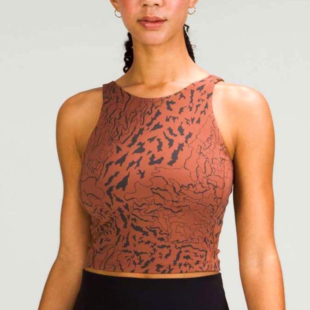 Lululemon Align High-Neck Tank Size 6 Camo Contour Jacquard Ancient Copper NWOT